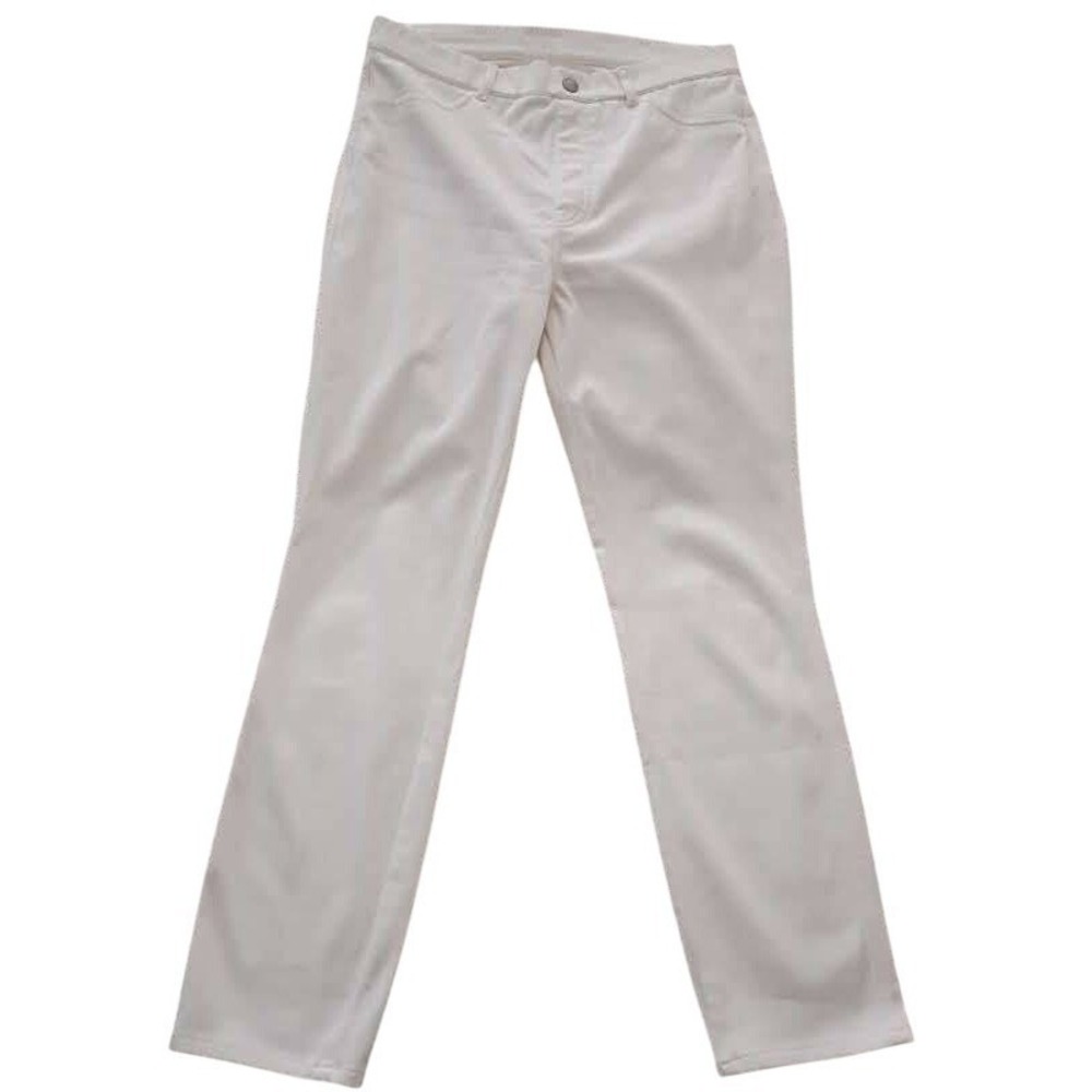 Uniqlo‎ Ultra Stretch Cropped Slim Pants Cream Off White Waist 30x26 Easy Fit